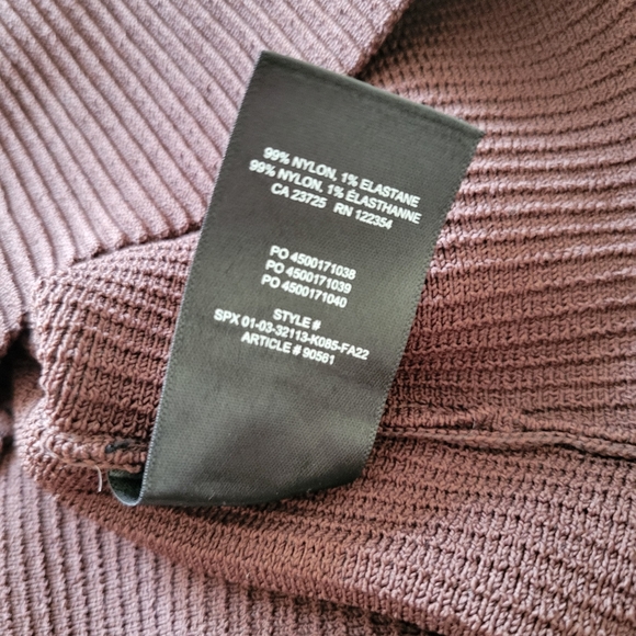 Babaton Sculpt Knit Empire Long Sleeve Corset Top Brown - Picture 9 of 9